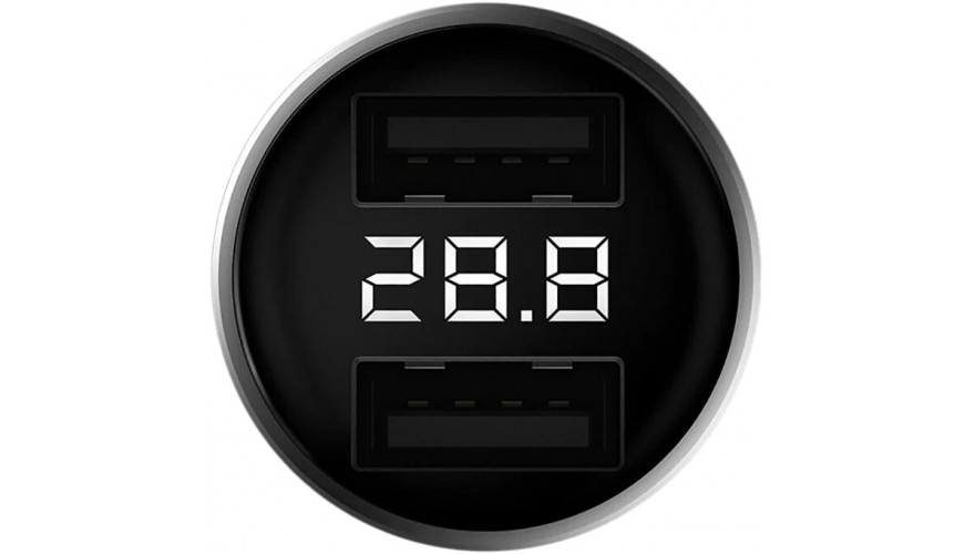 Купить автомобильное зарядное устройство Xiaomi ZMI Digital Display Car Charger 2USB 3.0A (AP621)