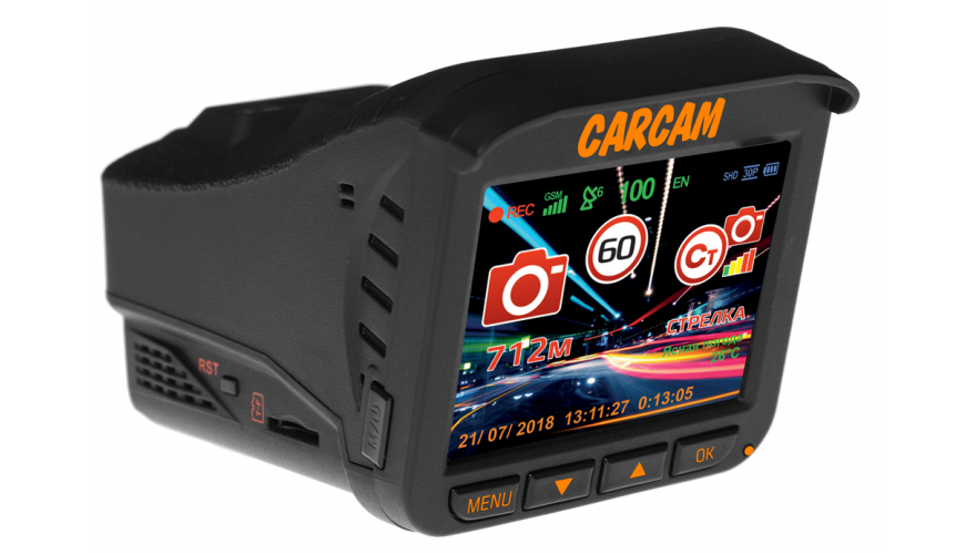 Автомобильный видеорегистратор с радар-детектором 5 в 1 CARCAM COMBO 5