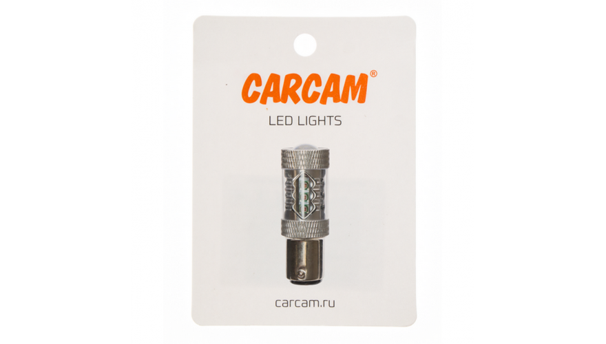 Красная светодиодная лампа для стоп-огней мощностью 80Вт CARCAM PY21/5W-1157-80W красный свет
