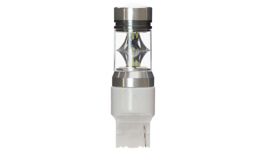Белая светодиодная лампа для габаритных огней мощностью 30Вт  CARCAM W21W-7440-30W-2325 белый свет