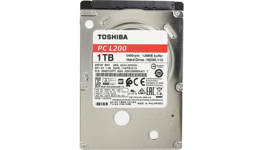 Купить Toshiba L200 Slim HDWL110UZSVA, 1ТБ, HDD, SATA III, 2.5"