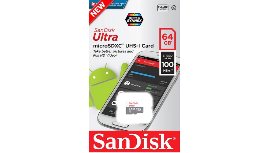 Купить SanDisk Ultra 64Gb microSDXC Class 10 (SDSQUNR-064G-GN3MN)