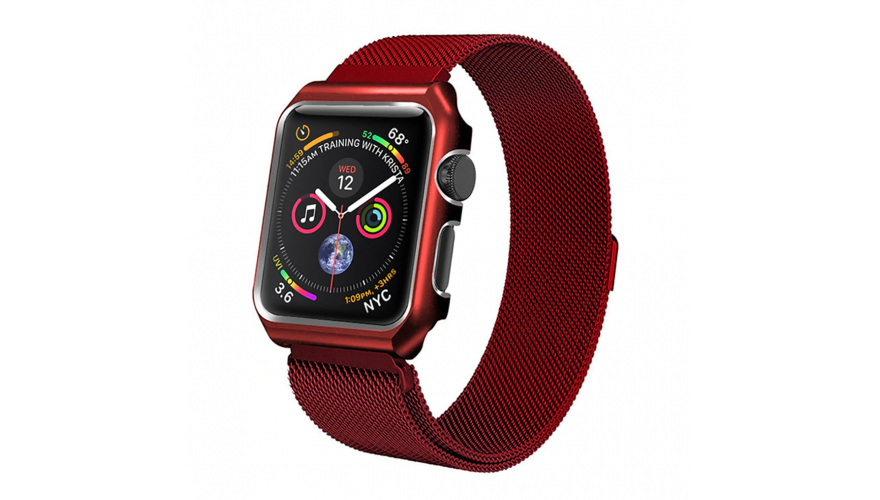 Ремешок для Apple watch 42mm One Body Milanese Loop Металл красный