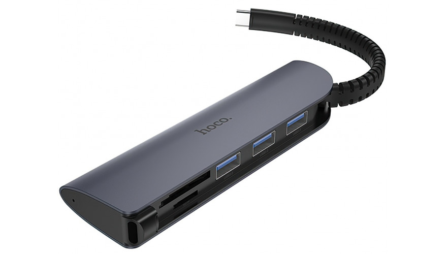 Купить Type-C хаб HOCO HB17 Easy connect (USB3.0-3+SD+TF)
