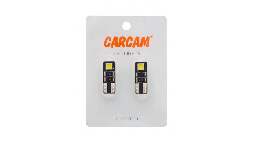 Лампа с 2 светодиодами и системой CANBUS CARCAM T10-2-5050 CANBUS