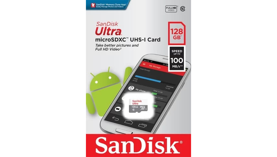 Купить SanDisk Ultra 128Gb microSDXC Class 10 (SDSQUNR-128G-GN6MN)