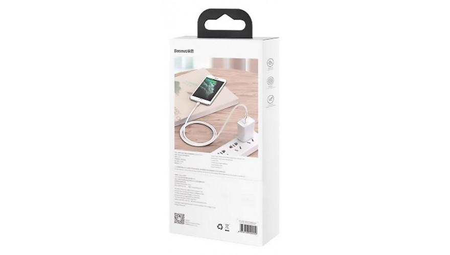 Купить Baseus Cafule Series Metal Data Cable USB 2.0 - Lightning 2.4A 1м White (CALJK-A02)