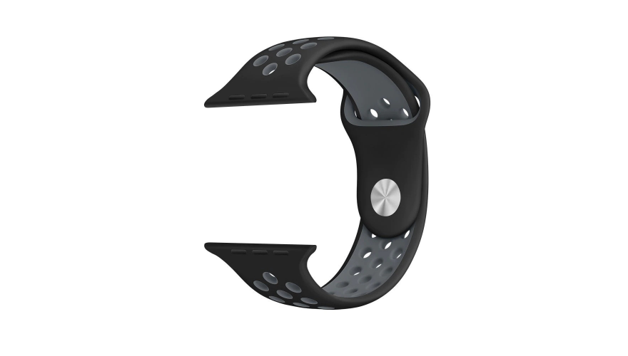 Ремешок для Apple watch 42mm Nike Silicon Loop чёрный/серый