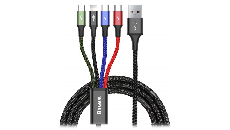 Купить Baseus Fast 4-in-1 Cable for lightning+Type-C (2) + Micro 3.5A 1.2m (CA1T4-B01)