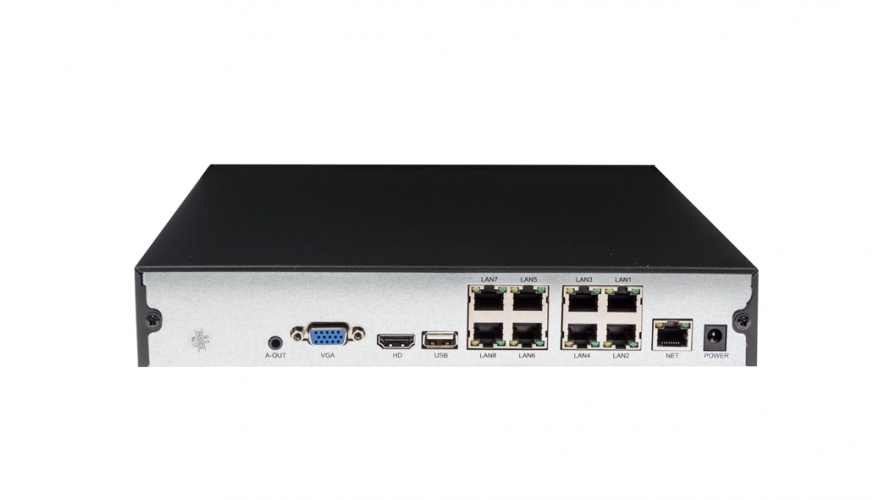9-канальлный IP-видеорегистратор, оснащенный 8 PoE-портами CARCAM NVR2804