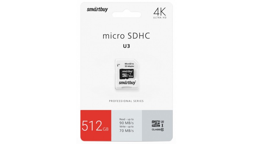 Купить SmartBuy microSDXC 512GB Class 10 U3 Pro