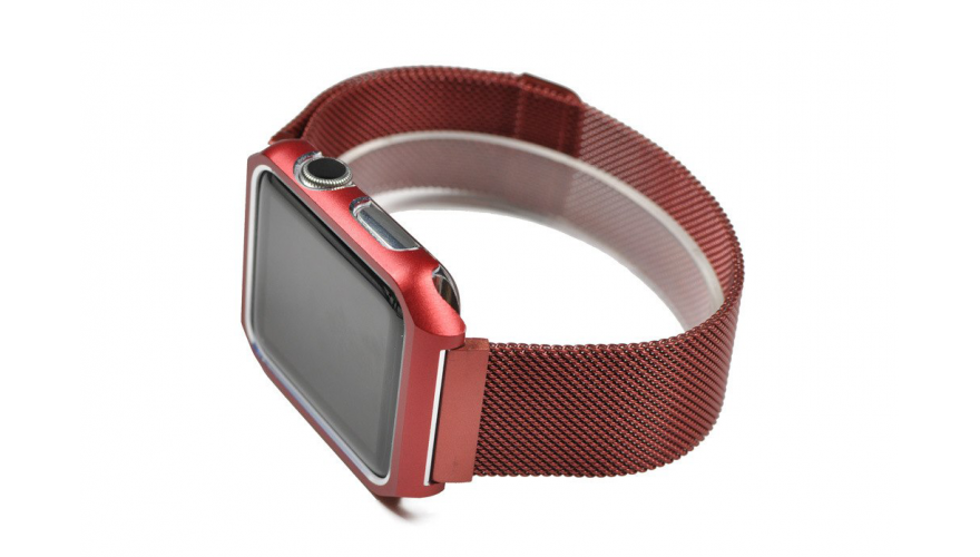 Ремешок для Apple watch 42mm One Body Milanese Loop Металл красный