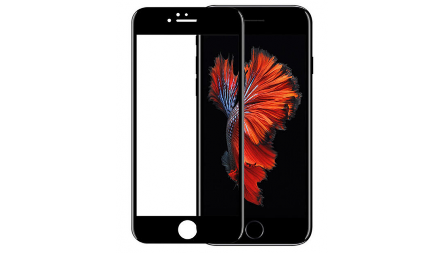 Защитное стекло для iPhone 6 PLUS 5D черный ТЕХПАК