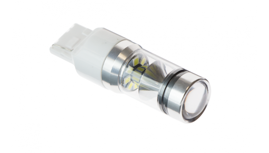 Белая светодиодная лампа для габаритных огней мощностью 30Вт  CARCAM W21W-7440-30W-2325 белый свет