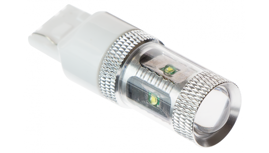 Белая светодиодная лампа для габаритных огней мощностью 30Вт CARCAM W21W-7440-30W белый свет