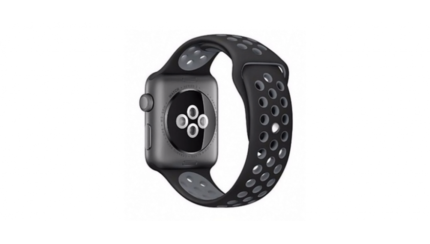 Ремешок для Apple watch 42mm Nike Silicon Loop чёрный/серый