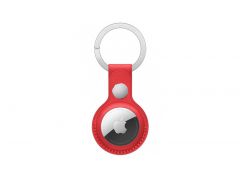 WIWU Leather Key Ring for Airtag Red
