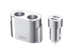 Baseus High Efficiency One to Two Cigarette Lighter Silver